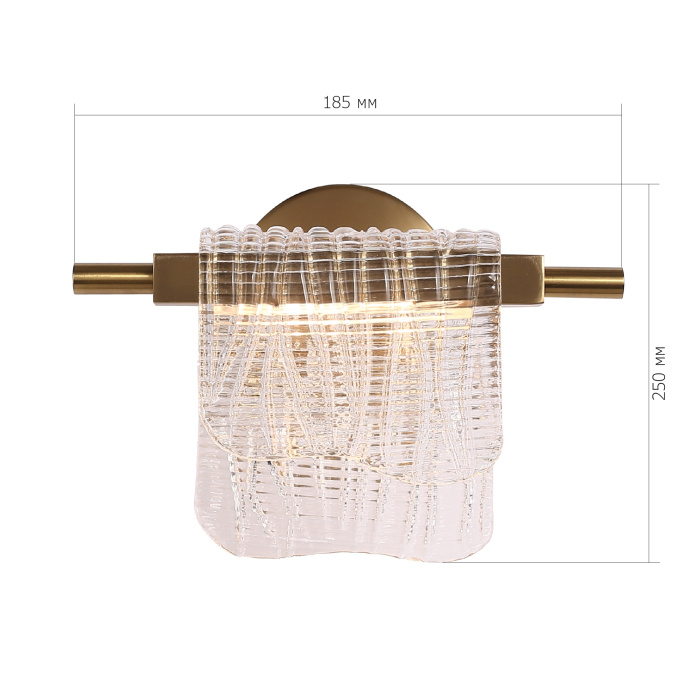 Светильник настенный ST-Luce золотистый/прозрачный LED 1*6W 3000K SL6021.201.06