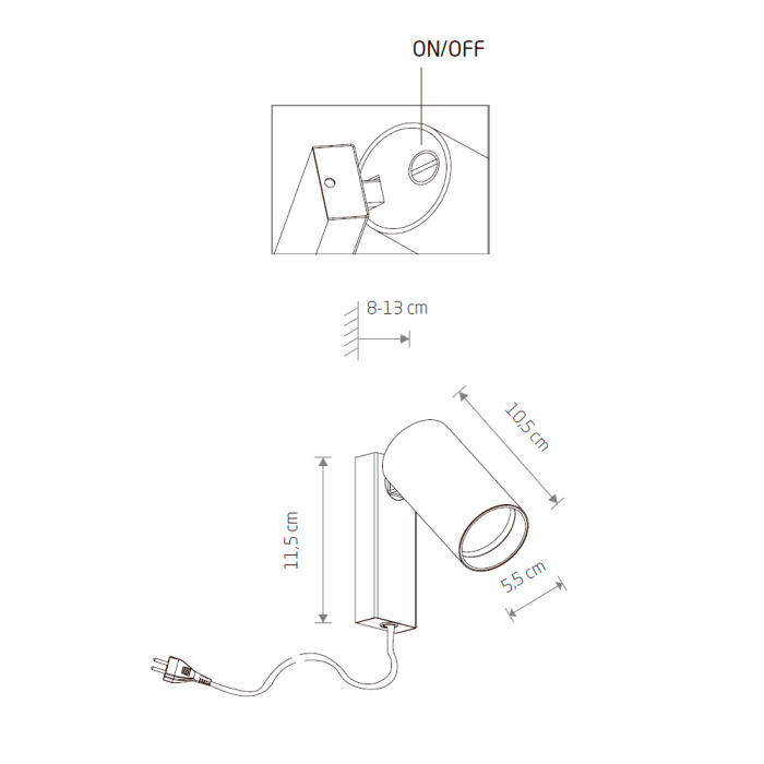 Настенный светильник спот Nowodvorski Mono Black/Gold 7765