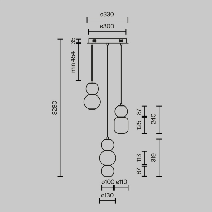 Подвесная люстра Maytoni Drop MOD273PL-L33CH3K
