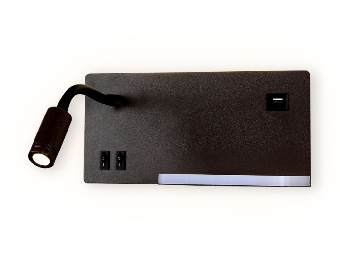 Настенный светодиодный светильник с полкой, USB портом и выключателем Ambrella light FW293