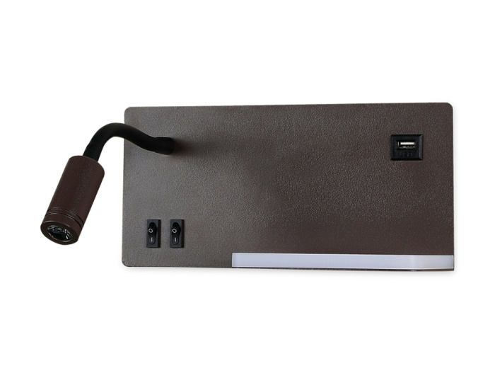 Настенный светодиодный светильник с полкой, USB портом и выключателем Ambrella light FW293