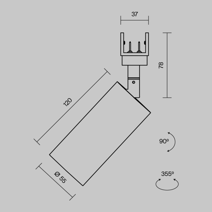 Светильник на шине Maytoni Focus O-TR01-1-S-16WB3K