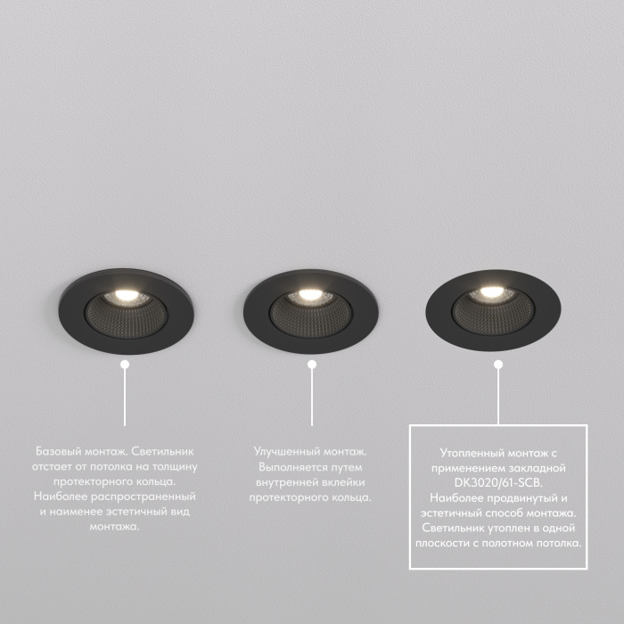Встраиваемый светильник Denkirs Rodvig DK3061-BK+WH