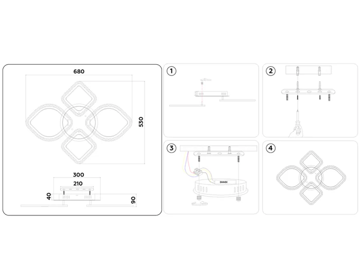 Потолочный светодиодный светильник с пультом Ambrella light FA5149