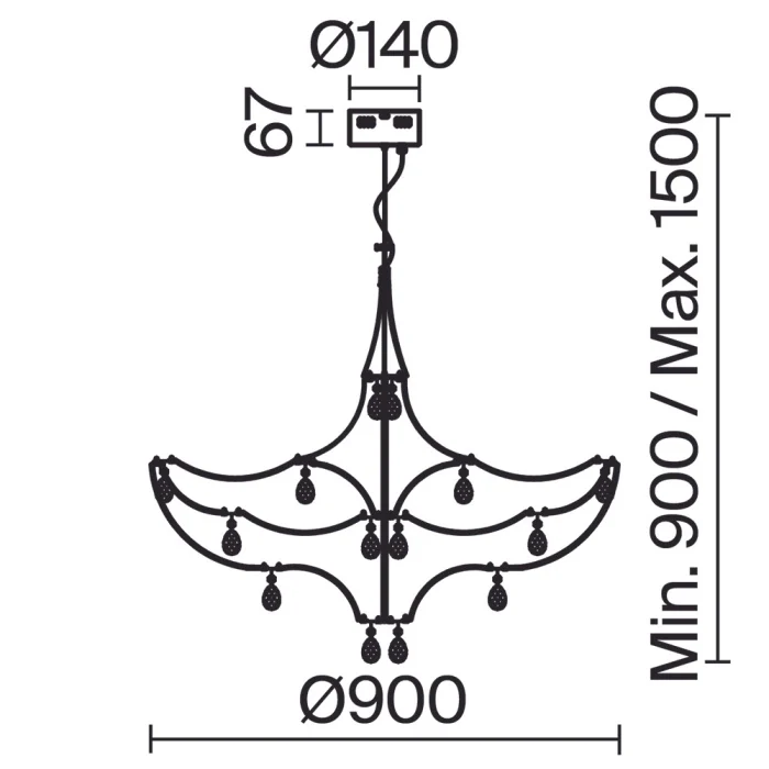 Подвесная люстра Freya Amela FR6138PL-L30BS