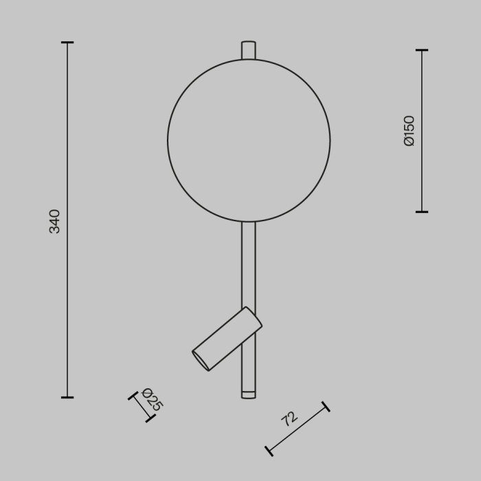 Настенный светильник Maytoni Solution MOD450WL-L9B3K