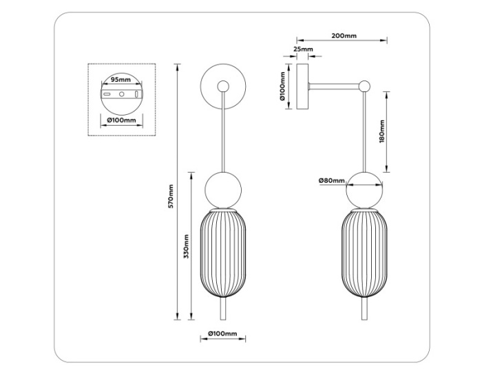 Настенный светильник со сменной лампой HIGH LIGHT AMBRELLA LIGHT LH53108