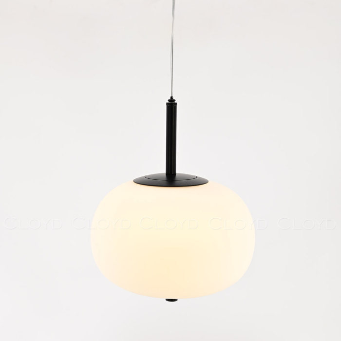 Подвесной светильник Cloyd AVOGADRO-B P1 / Ø25 см - черный - опаловое стекло (арт.11362)