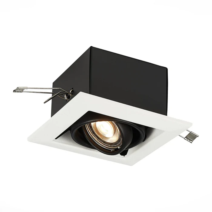 ST250.548.01 Встраиваемый светильник ST-Luce Черный/Матовый белый GU10 1*50W