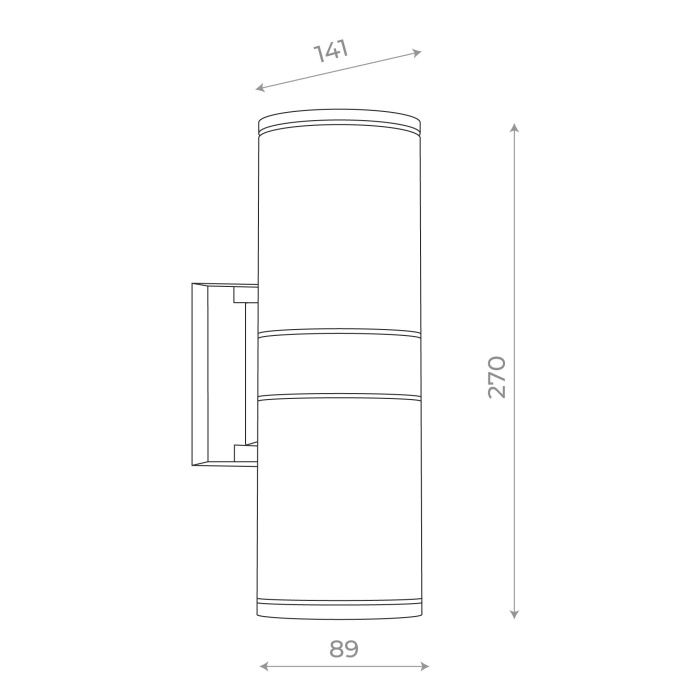 Светильник уличный настенный ST-Luce SL561.701.02 Серый/Серый LED 2*5W
