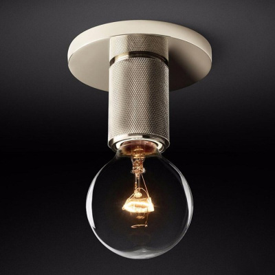 Потолочный светильник RH Utilitaire Socket Flushmount Silver ImperiumLoft