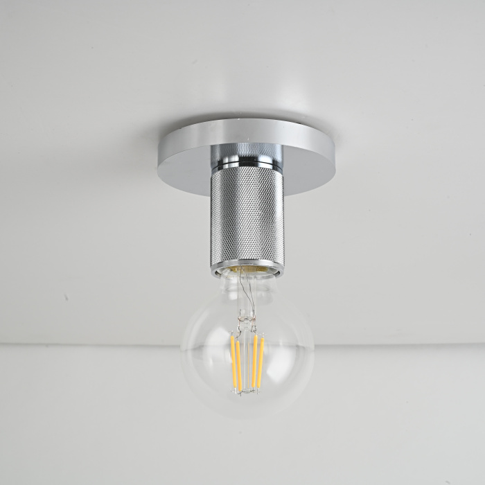 Потолочный светильник RH Utilitaire Socket Flushmount Silver ImperiumLoft