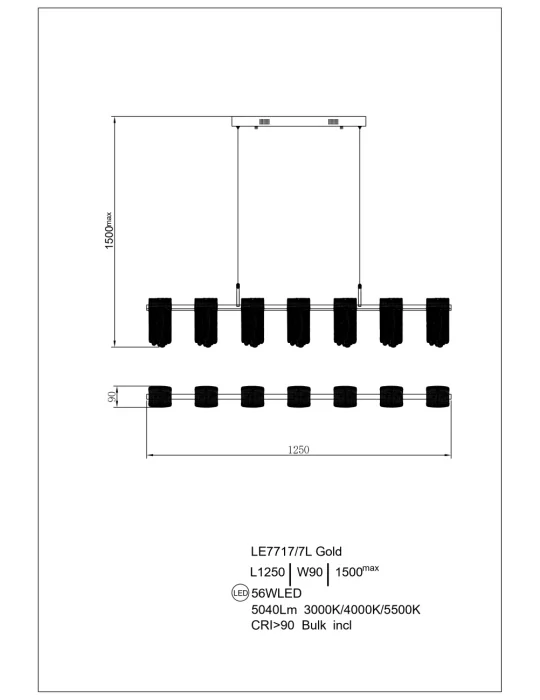 Подвесная люстра Leon Cascade LE7717/7L Gold