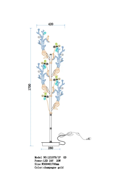 Торшер Leon Estelle LE1079/1F GD