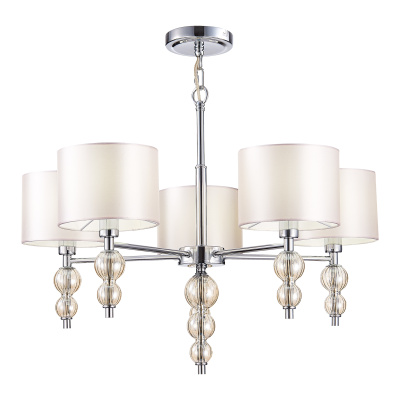 SLE105703-05 Светильник подвесной Хром/Светло-бежевый E14 5*40W