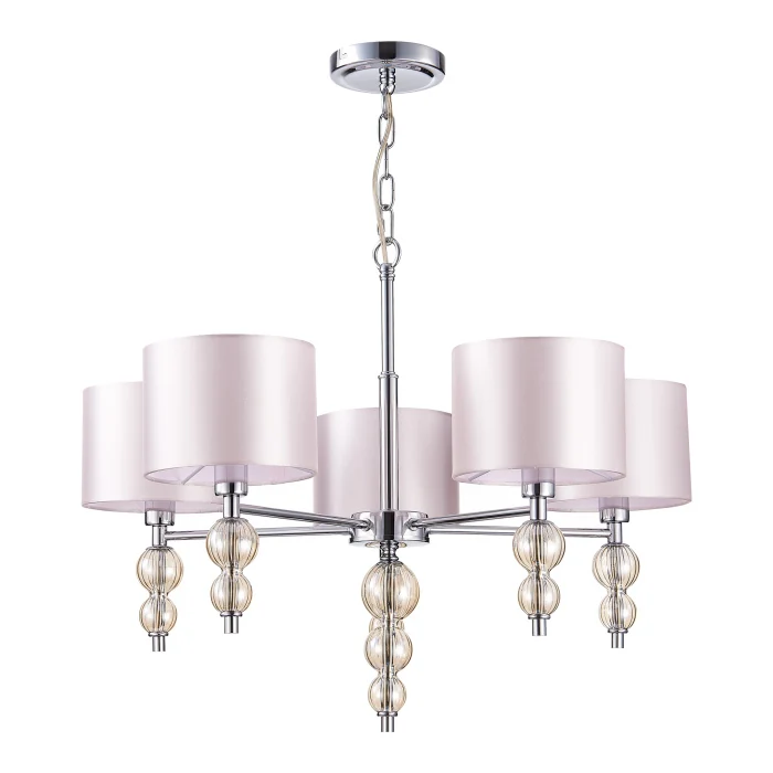 SLE105703-05 Светильник подвесной Хром/Светло-бежевый E14 5*40W