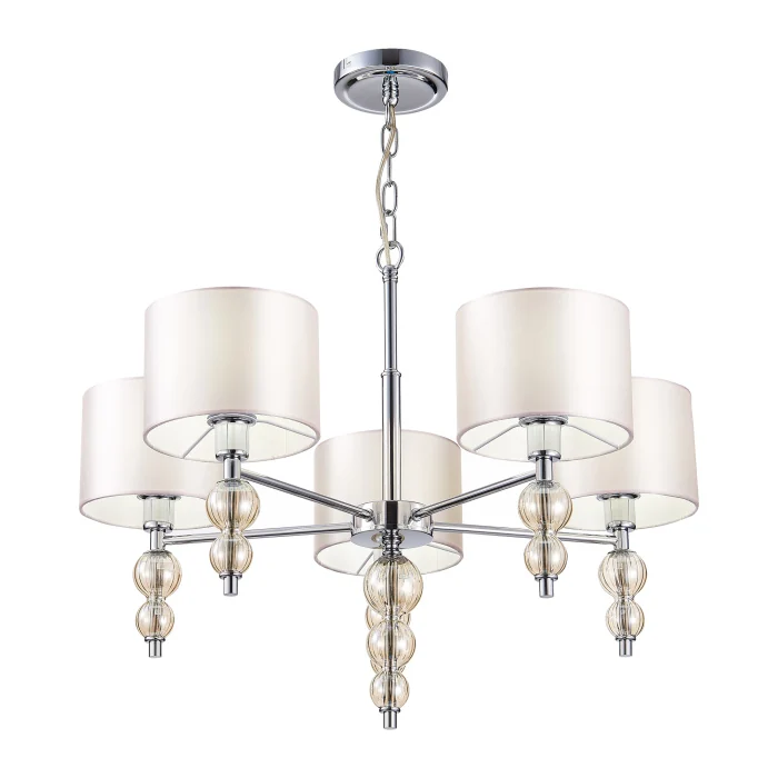 SLE105703-05 Светильник подвесной Хром/Светло-бежевый E14 5*40W