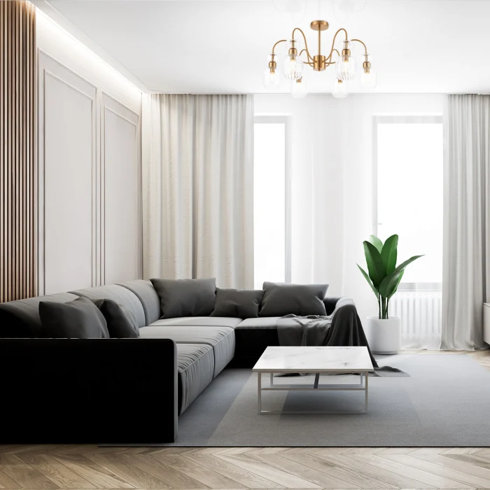 Потолочная люстра на штанге GLOSS ESCADA 1141/6PL Clear