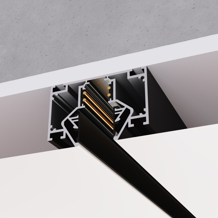 Профиль для мон под натяжной потолок ST-Luce Черный Длина 3 000мм (Заглушки 2+2 в ком) ST047.439.02