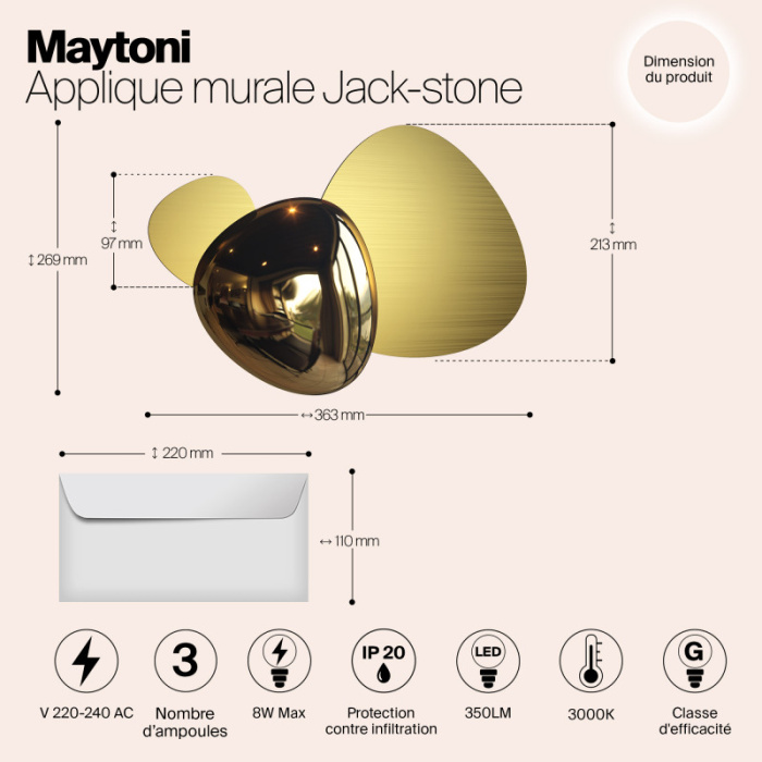 Бра Maytoni Jack-stone MOD314WL-L8G3K