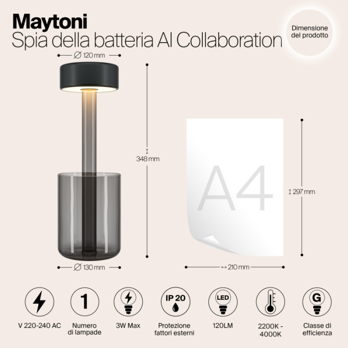 Настольная лампа Maytoni Ai collaboration MOD229TL-L3B3K3
