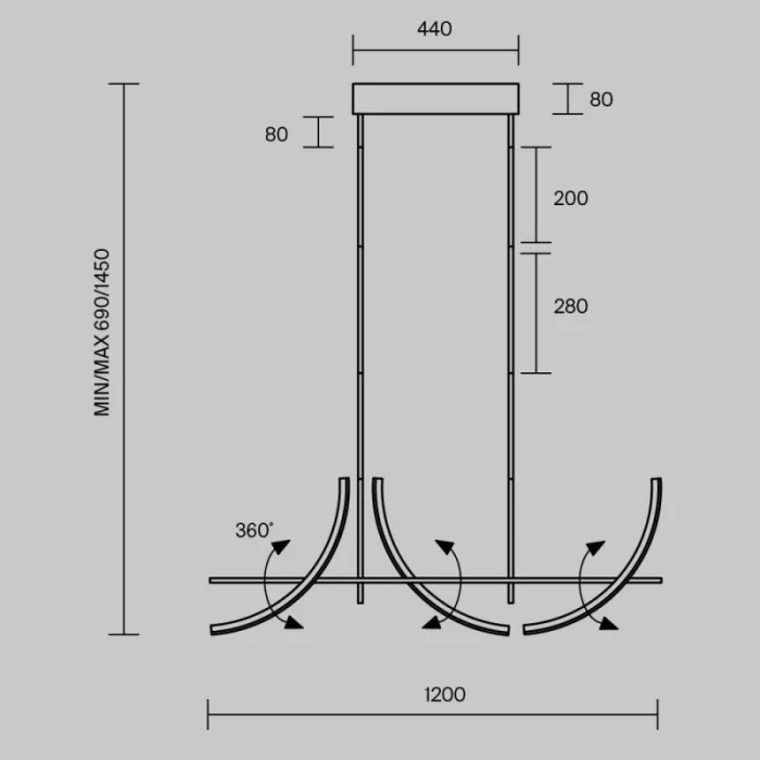 Подвесной светильник Maytoni MOD428PL-L20BK