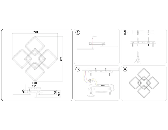 Потолочный светодиодный светильник с пультом Ambrella light FA5301