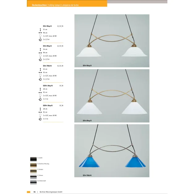 Подвесной светильник Berliner Messinglampen ED54-38opB