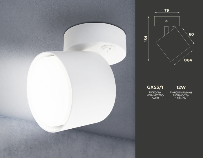 Накладной спот с выключателем Ambrella light TA132