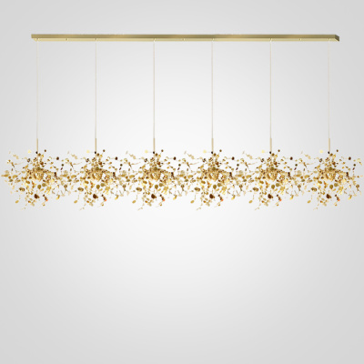 Люстра Tezani Argent Suspension Linear Gold 6L 210 ImperiumLoft