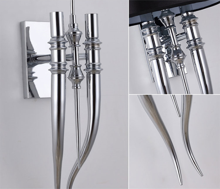 Настенный светильник Crystal Light Brunilde Ipe Cavalli H92 Silver/Black ImperiumLoft