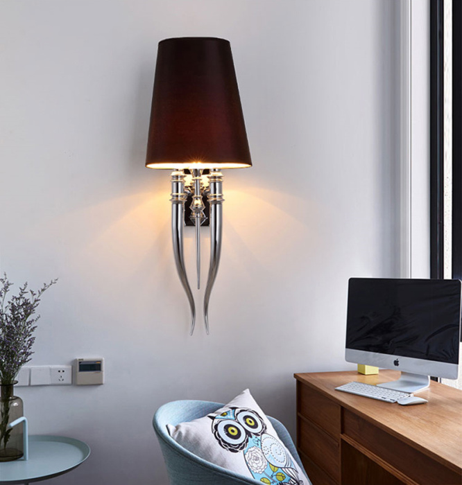 Настенный светильник Crystal Light Brunilde Ipe Cavalli H92 Silver/Black ImperiumLoft