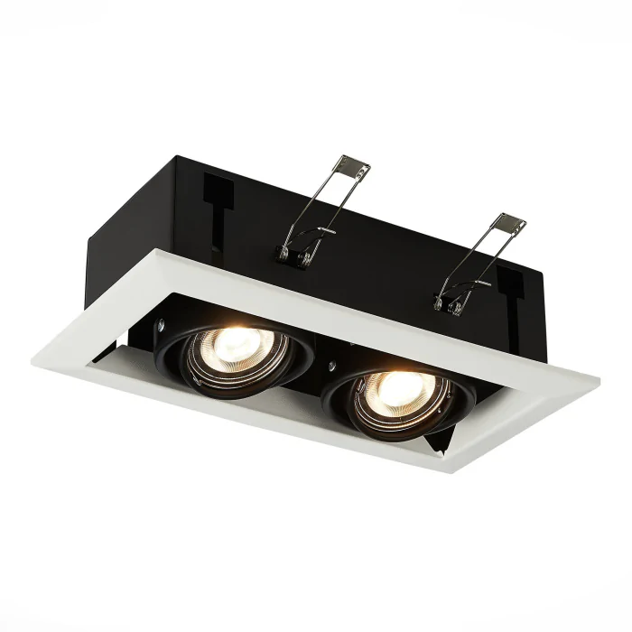 ST250.548.02 Встраиваемый светильник ST-Luce Черный/Матовый белый GU10 2*50W