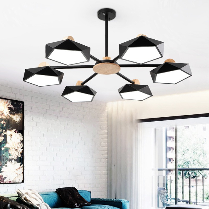 Потолочная люстра GEOMETRIC CH 6 черная ImperiumLoft