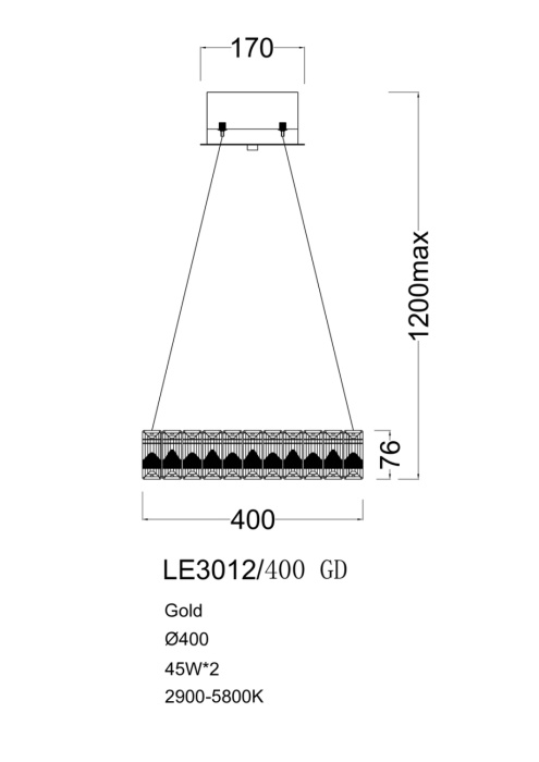 Подвесной светильник Leon Delaina LE3012/400 GD