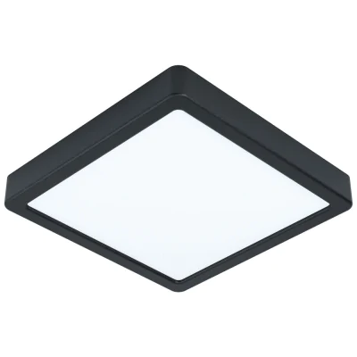 Светодиодный накладной светильник FUEVA 5, 17W (LED), 210х210, H28, 2100lm, 4000K, сталь, черн EGLO 99256