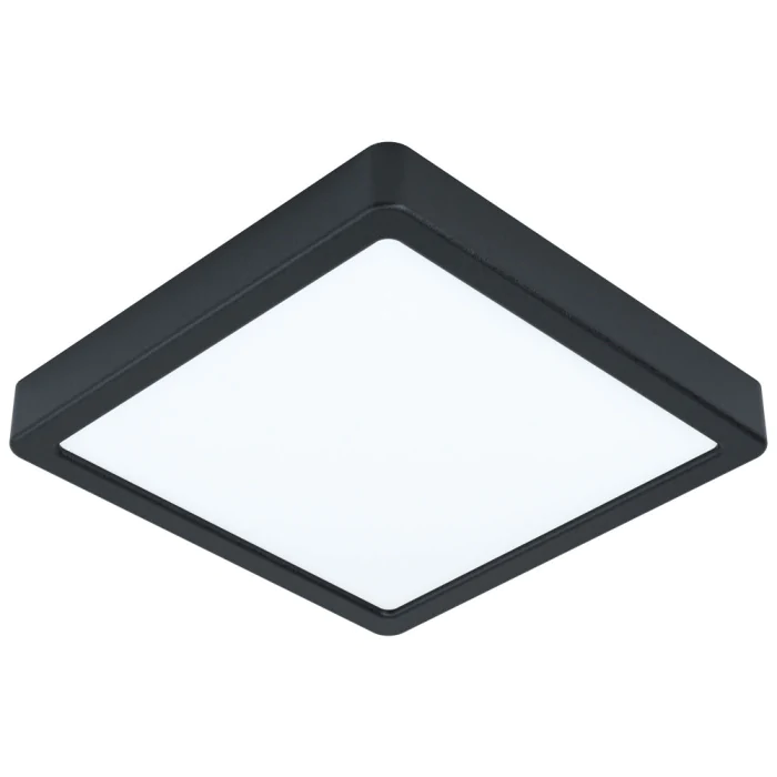 Светодиодный накладной светильник FUEVA 5, 17W (LED), 210х210, H28, 2100lm, 4000K, сталь, черн EGLO 99256