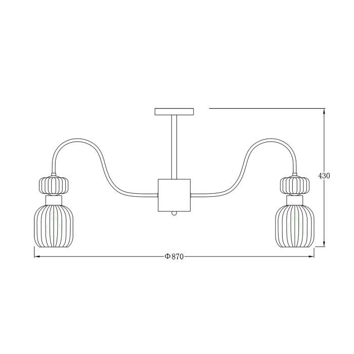 Потолочная люстра на штанге GLOSS ESCADA 1141/8PL Chrome/Beige
