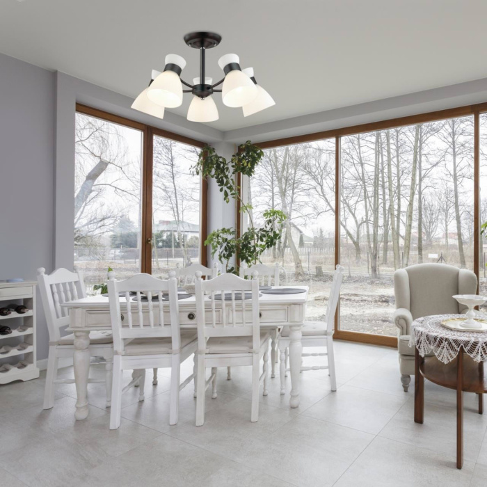 Люстра потолочная 4534/5C COMFI LN21 056 черный Люстра потолочная E27 5*60W 220V WILMA