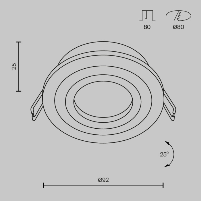 Встраиваемый светильник Maytoni Atom DL023-2-01S