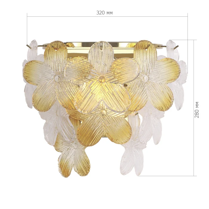 Светильник настенный ST-Luce золотистый/Прозрачный, янтарный E14 2*60W SL6240.201.02