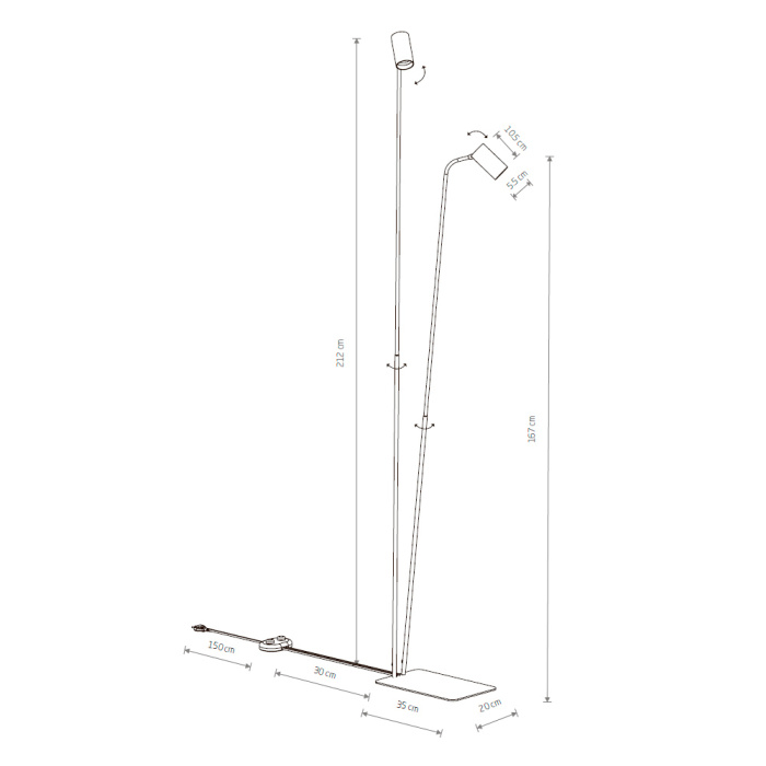 Торшер Nowodvorski Mono Black/Gold 7718