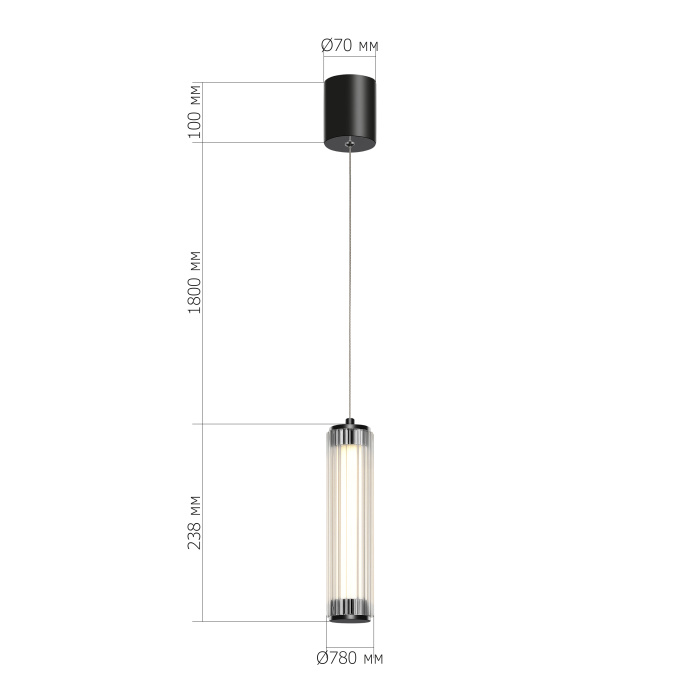 Светильник подвесной ST-Luce Черный/Прозрачный LED 1*8W 4000K SL6224.403.01