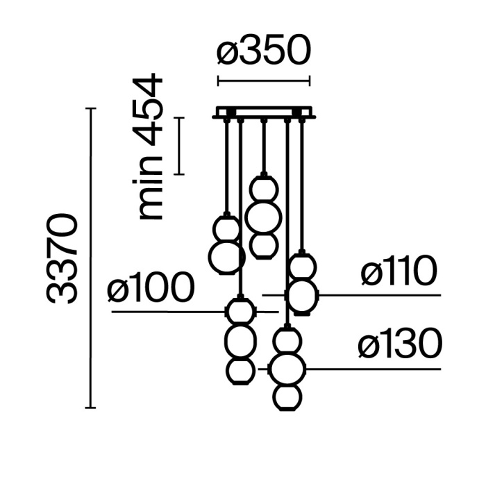 Каскадная люстра Maytoni Drop MOD273PL-L80CH3K