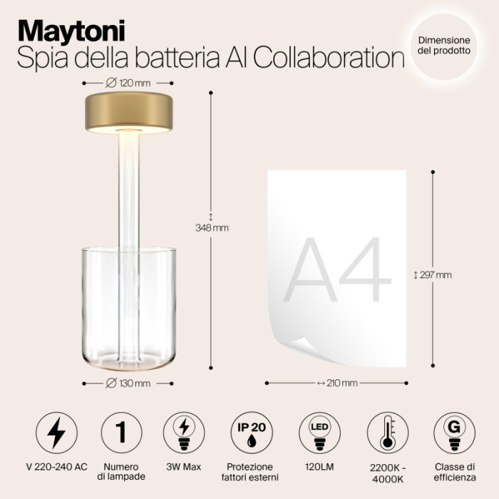 Настольная лампа Maytoni Ai collaboration MOD229TL-L3G3K1