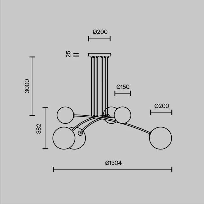 Подвесная люстра Maytoni Mood MOD172PL-06B