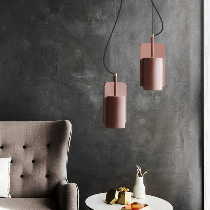Подвесной бетонный светильник SKOVL A терракот ImperiumLoft