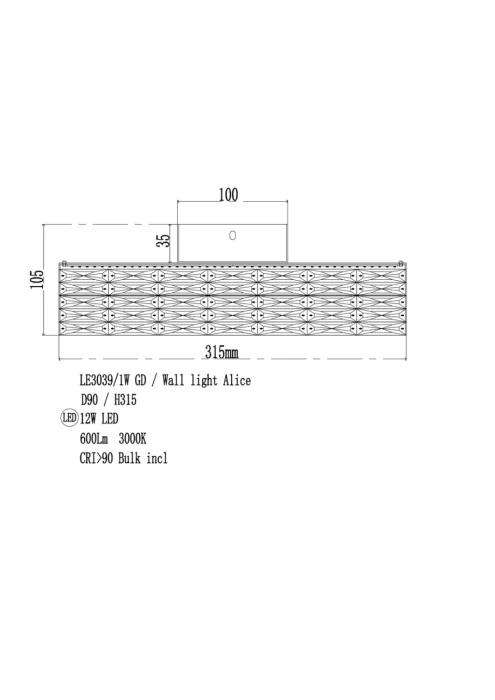 Настенный светильник Leon Alice LE3039/1W GD