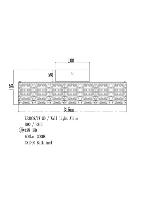 Настенный светильник Leon Alice LE3039/1W GD