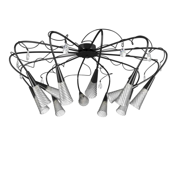 711127 (SX1105/12)  Люстра AEREO 12х25W G9 BLACK (в комплекте)